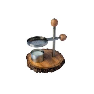Räucherstövchen mit Holzscheibe, höhenverstellbar