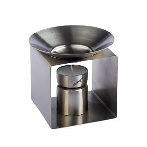 Duftlampe in Würfelform, Metall