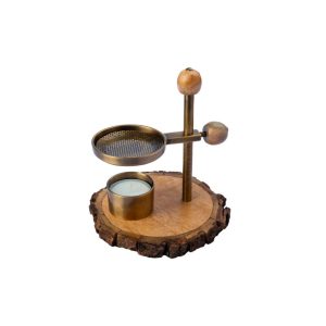 Räucherstövchen mit Holzscheibe, höhenverstellbar