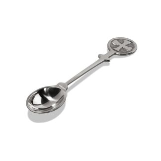 Weihrauchlöffel Messing, vernickelt mit Motiv
