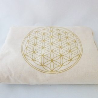 Zirbenholz-Kissen Blume des Lebens - gold
